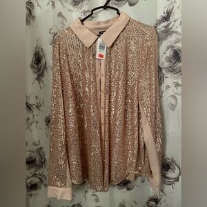 Torrid size 2 sequin button up top